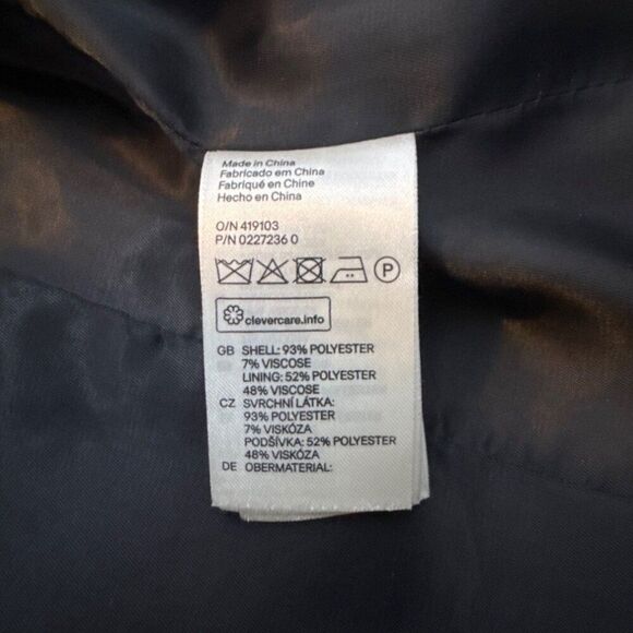 H&M Womens Black & White Tweed Blazer Jacket Size 4 Polyester Blend Hook Closure - Picture 6 of 7